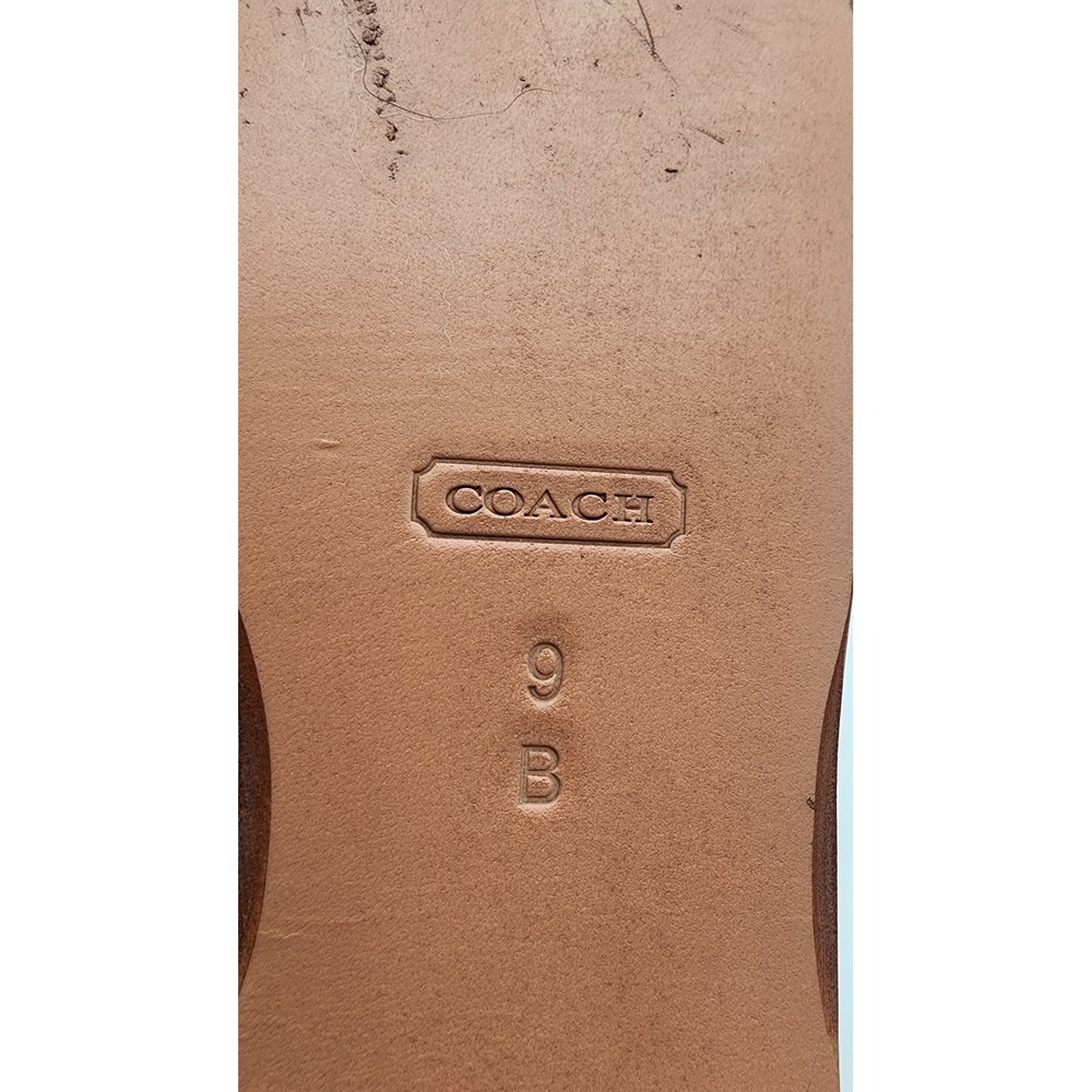 Coach Haydee Tassel Loafers Womens 9 B Beige Leather Whipstitch Slip On VGC - Picture 13 of 14